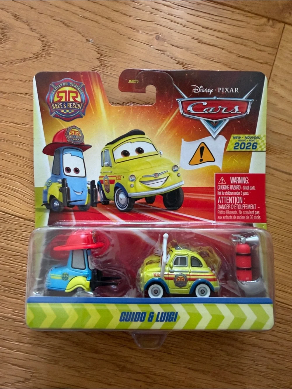 Disney Pixar Cars Guido & Luigi Kids Toy Vehicle Set - Yellow & Blue